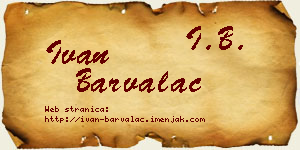 Ivan Barvalac vizit kartica